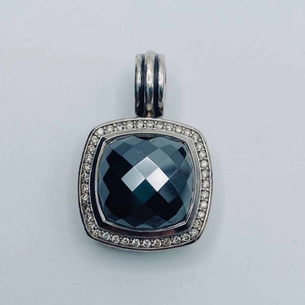 DAVID YURMAN
Sterling Silver Diamond Hematite 14mm Albion Enhancer Penda…